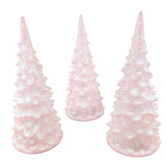 Led Christmas Tree. Set of 3 6.25 inch x 2.75 battery operated. Lights change co - Picture 1 of 16